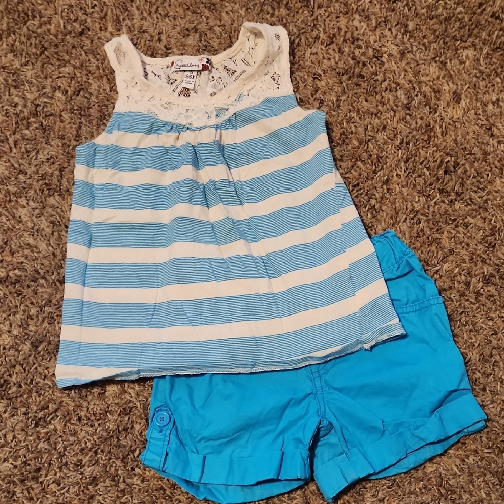$3/Bundled- Blue Tank & Shorts